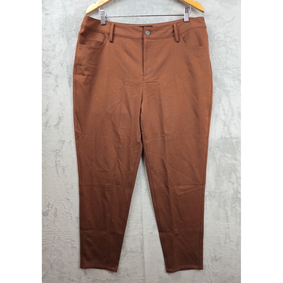 UNBOUND MERINO Pants Rust Brown Wool Stretch Travel 5...